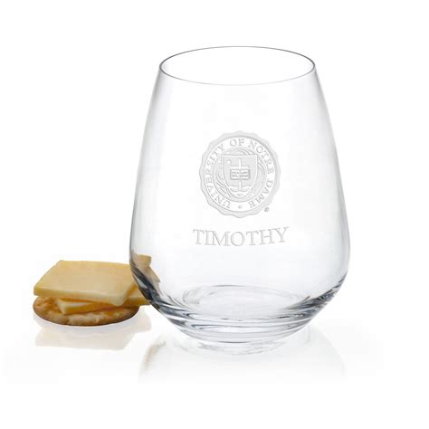 University Of Notre Dame Stemless Wine Glasses Set Of 2 At M Lahart And Co
