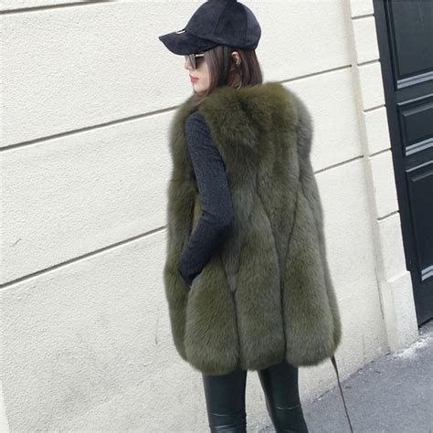 2021 Winter New Arrival Women Fashion Thick Warm Faux Fox Fur Vest