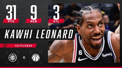 Kawhi Leonard Goes Off 🔥 First 30 Piece Of The Season Vs Wizards Nba