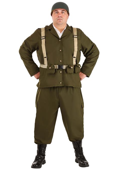 Plus Size Deluxe Ww2 Soldier Costume