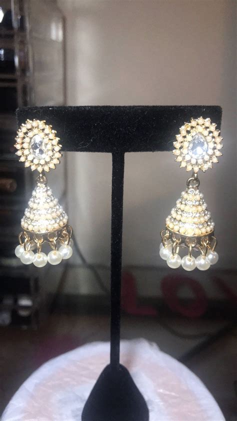 Indian Desi Gold Pearl Chandelier Earr On Mercari Pearl Chandelier