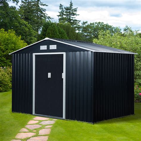 Outsunny 9x6 Metal Outdoor Backyard Garden Utility Storage Tool Shed