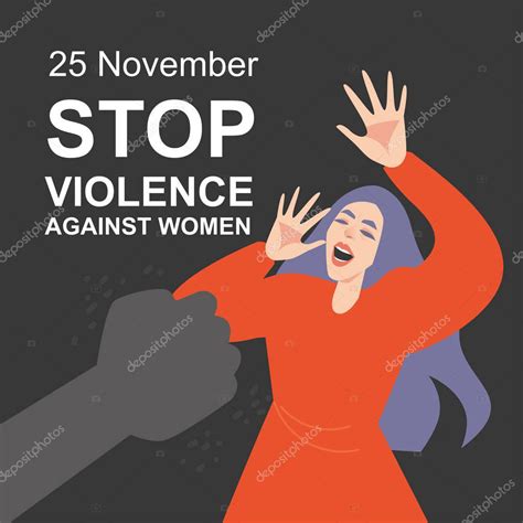 Detener La Violencia Contra Las Mujeres Ilustración Simbólica 2024