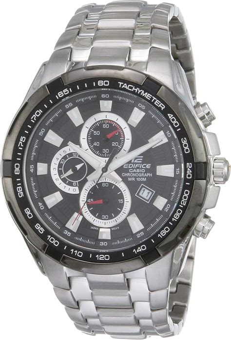 casio edifice watch for men black dial chronograph band ef 539d 1av buy online at best price