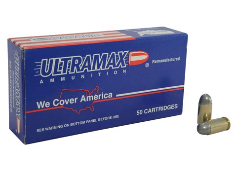 Ultramax Remanufactured 45 Acp Ammo 230 Grain Round Nose Box Of 50
