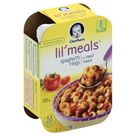 Lil Meals Spaghetti Rings In Meat Sauce Toddlers Gerber 6 Oz Delivery