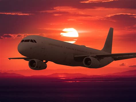 Umělecká Ilustrace Airplane In The Sunset Posterscz