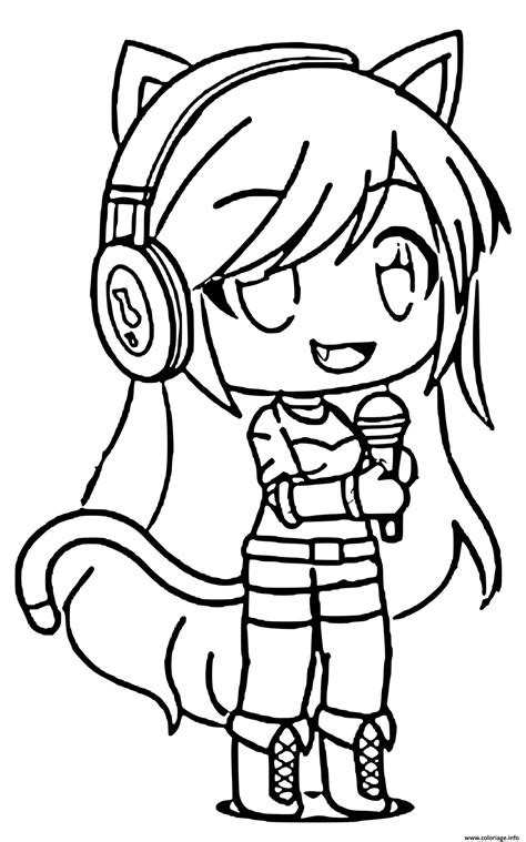 Coloriage Gacha Life Chante Une Chanson Dessin Gacha Life à Imprimer