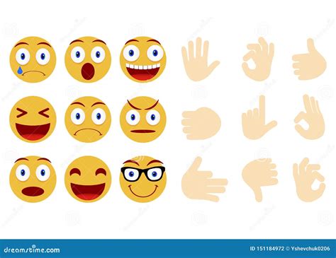 Collection Of Smiley And Different Faces Emoticon Emoji Icons On