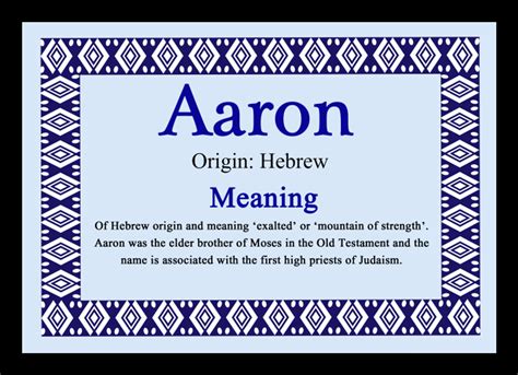 Aaron Personalised Name Meaning Placemat - The Card Zoo