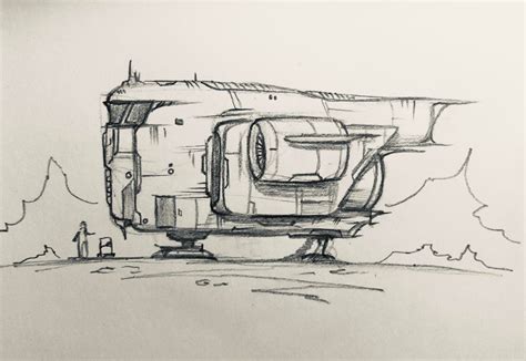 Sci Fi Spacecraft 3 Sketches