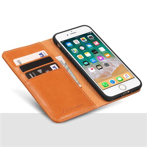 Shieldon Iphone 8 Genuine Leather Wallet Case Magnet Closure