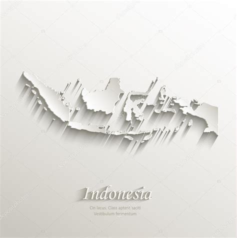 Indonesia map card paper 3D natural vector ⬇ Vector Image by © Mondi.h
