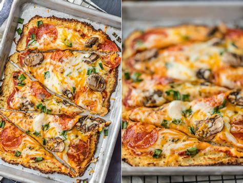 Low Carb Pepperoni And Mushroom Cauliflower Crust Pizza