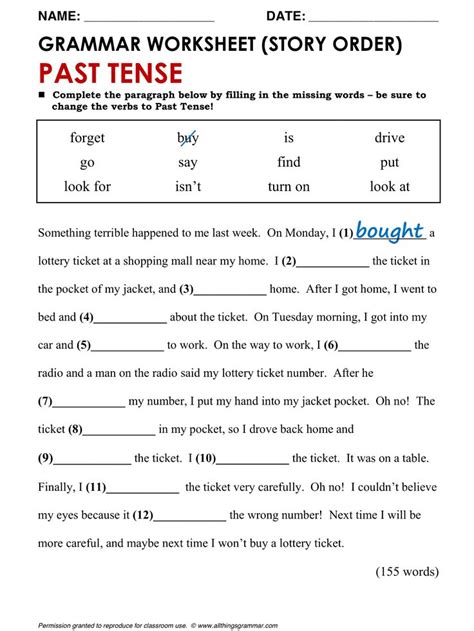 English Grammar Tenses Practice Test Albert Smiths English Worksheets