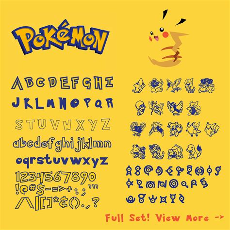 Pokemon Original Font Fonts Type Design Kit Otf Ttf Etsy