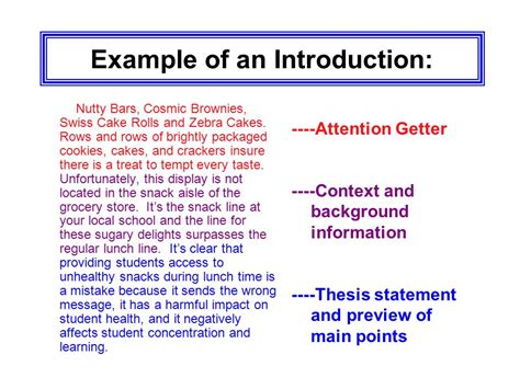 This concluding part of the introduction should include specific details or the exact question(s) to be answered later in the paper. An example of an expository essay introduction, free essays