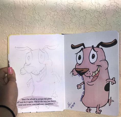 Start off with a pencil sketch. COURAGE THE COWARDLY DOG | Drawings, Art, Dogs