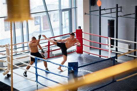 Kickboxing Practice In Ring Stock Photos Motion Array