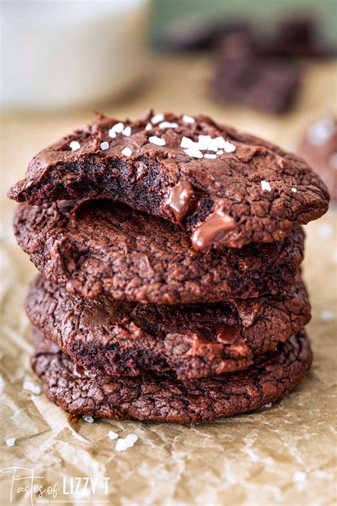 Fudgy Brownie Cookies Rich Chocolate Cookies Tastes Of Lizzy T