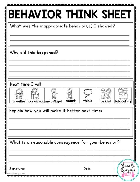 Behavior Reflection And Think Sheets Are Super Important
