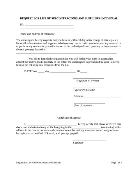 Request Subcontractors Form Fill Out And Sign Printable Pdf Template