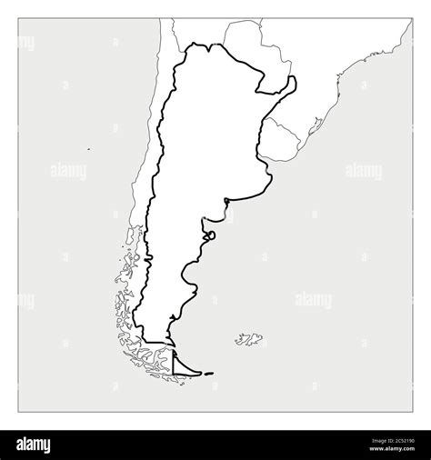 Mapa De Argentina Contorno Negro Y Grueso Resaltado Con Pa Ses Vecinos