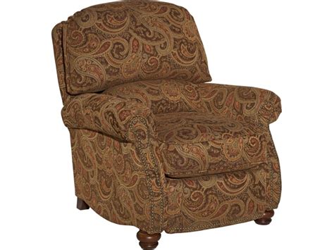Broyhill Furniture Laramie Recliner With Turned Wood Feet And Nail Head