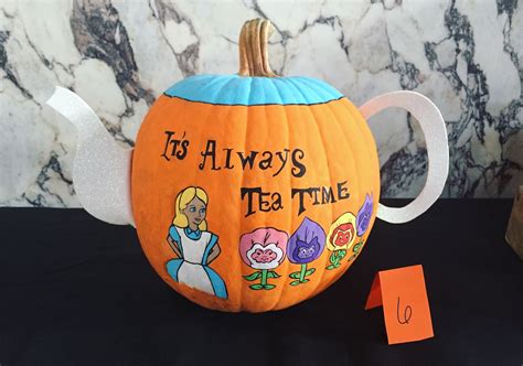 Hand Painted Alice In Wonderland Pumpkin Halloween Boo Halloween