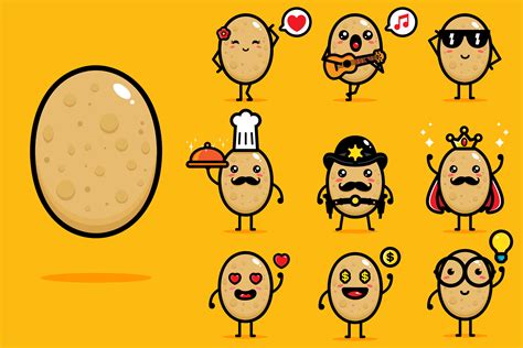 Set Of Cute Potato Vector Designs Graphic By Jonnyleaf14 · Creative Fabrica