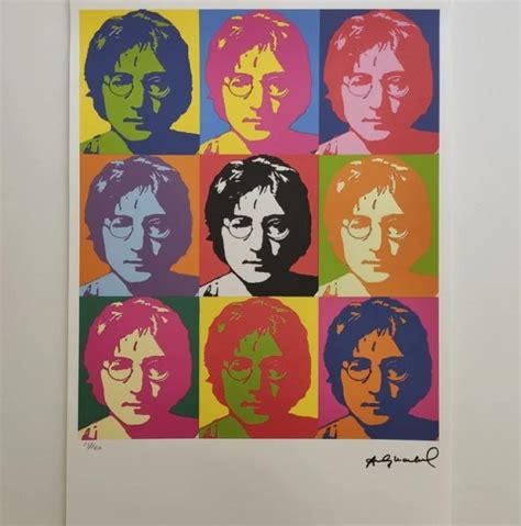 John Lennon Lithograph Signed By Andy Warhol Charitystars