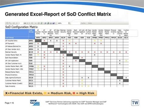 ® sod compliance profiling for sap® sod compliance is based on the technical, functional 18. Segregation Of Duties Matrix