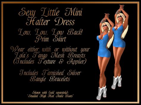 second life marketplace simply sexy blue mini halter dress lolas tango applier included