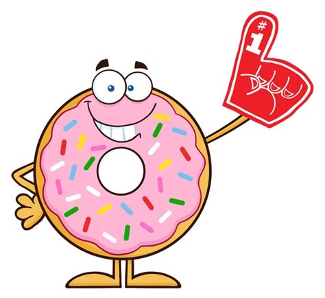 Happy Donut Cartoon Character Stock Vector Image By HitToon 141897236