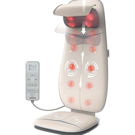 Renpho Neck And Back Massage Cushion S Shaped 5 Speed In White Pus Rf Bm076 Wh The Home Depot