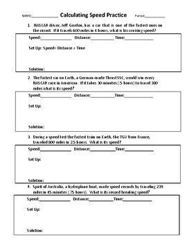 The answer is 4.76 s. Calculating Speed Practice Problems | Physical science ...