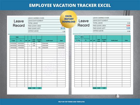 Simple Employee Leave Tracker Excel Leave Request Tracker Etsy
