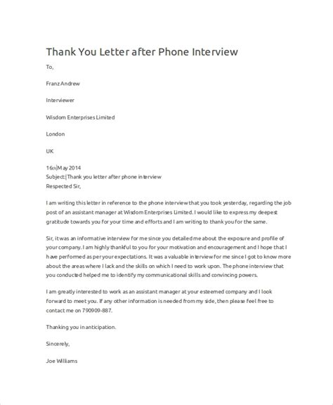 Sample interview thank you email/letter #3: FREE 6+ Sample Thank You Letters For Interview in MS Word | PDF