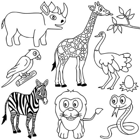 Africa Animals Coloring Pages