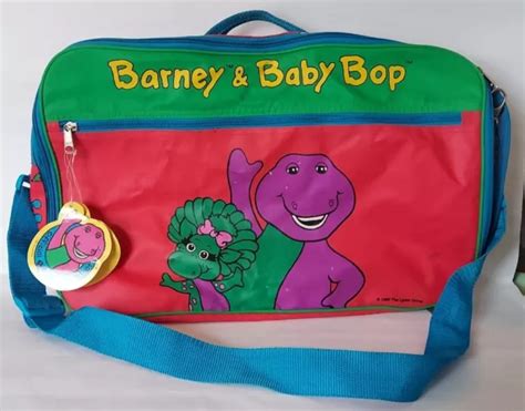 Vintage Barney Baby Bop Vinyl Tote Bag Overnight Bag Messenger 1992