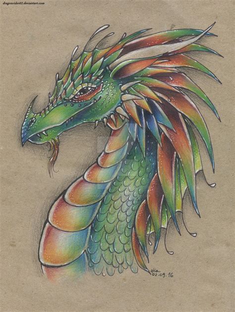 Color Pencil Dragon Drawing By Dragonrider02 On Deviantart