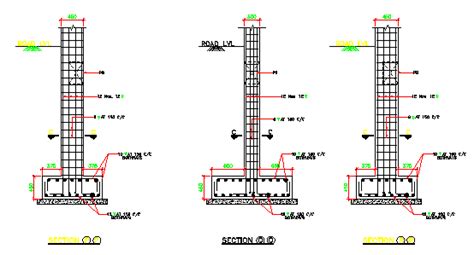 Three Types Of Column Reinforcement Of The Foundation Are Given In This