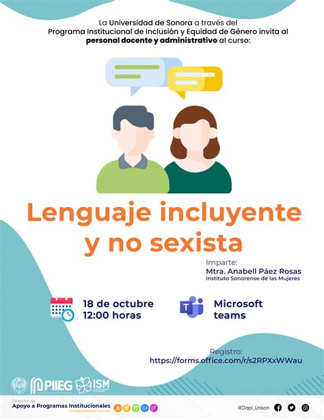 Lenguaje Incluyente Y No Sexista Direcci N De Apoyo A Programas My