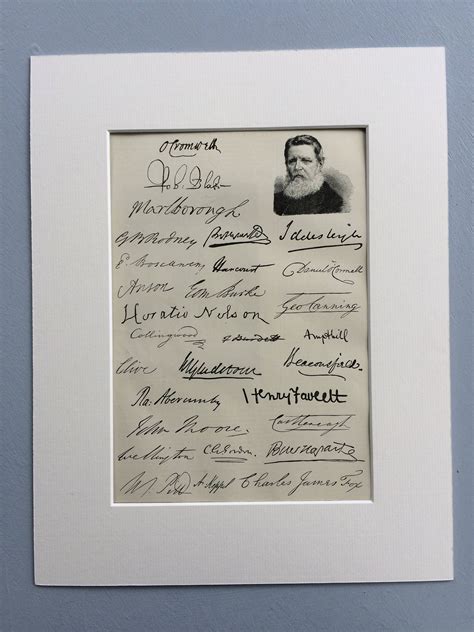 1889 Autographs Original Antique Engraving Distinguished Leaders