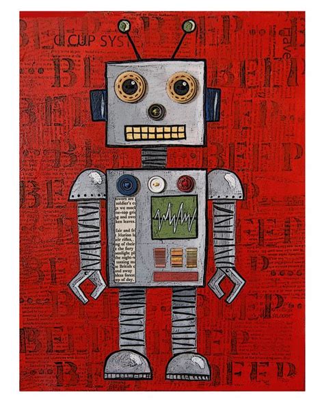 Robots By Vanessa Roeder Via Behance Robot Painting Robot Art