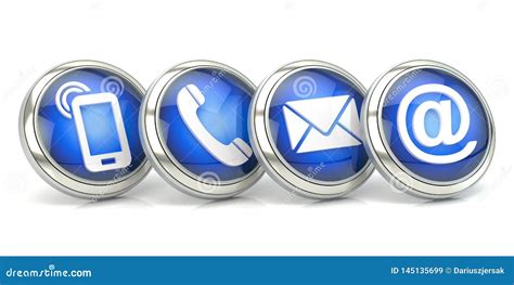 Blue Contact Icons 3d Illustration Stock Illustration Illustration