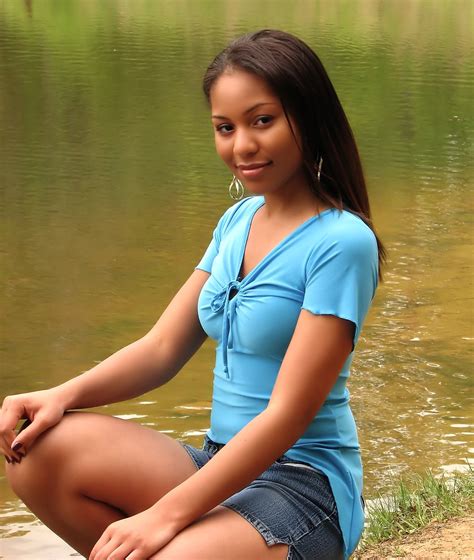 Girl Beautiful Free Stock Photo A Beautiful African American Teen Girl Posing By A Lake