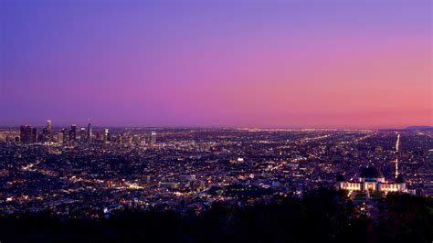 1920x1080 Los Angeles At Night Pink Sky 1080p Laptop Full Hd Wallpaper