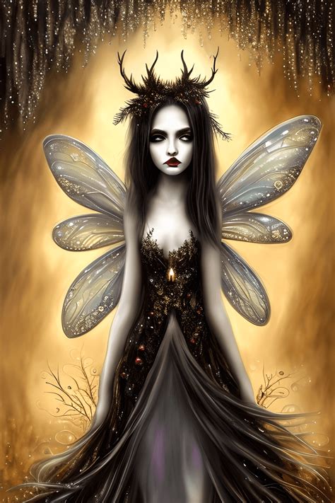 Fantasy Goth Fairy With Big Eyes · Creative Fabrica