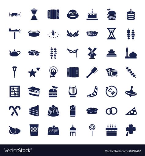 49 Traditional Icons Royalty Free Vector Image